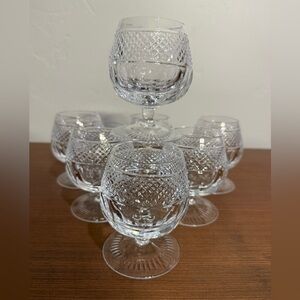 Vintage Bristol by Tipperary Handcut 2 1/4”Crystal Brandy Glasses. Set of 7